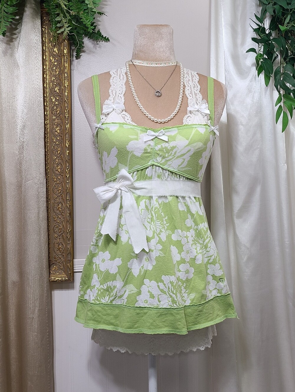 Abercrombie And Fitch Tropical Floral Print Babydoll ♡ Y2K ♡ Summer Tank Top